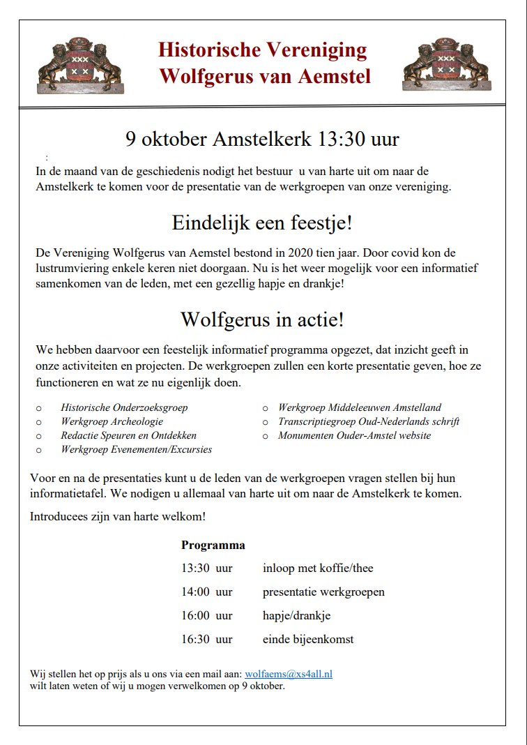 Uitnodiging 9 oktober als afbeelding